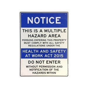Brutus 450 x 600mm Multiple Hazard Plastic Sign