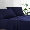 Luxton Pure Soft Plain Color 1000TC Bed Sheet Set (Navy Blue, King Single)