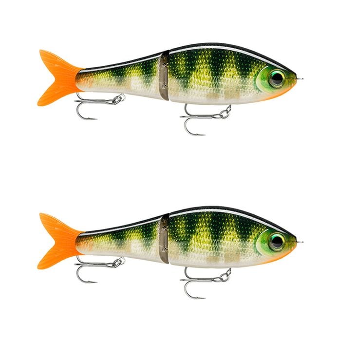 2x Rapala Super Shadow Rap Glide 11cm Jointed Swimbait Lures - Live Perch