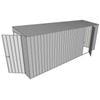 Build-A-Shed 1.2 x 5.2 x 2.0m Tunnel Shed Tunnel Hinged Door with 1 Hinged Side Door - Zinc