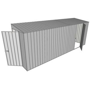 Build-A-Shed 1.2 x 5.2 x 2.0m Tunnel Shed Tunnel Hinged Door with 1 Hinged Side Door - Zinc