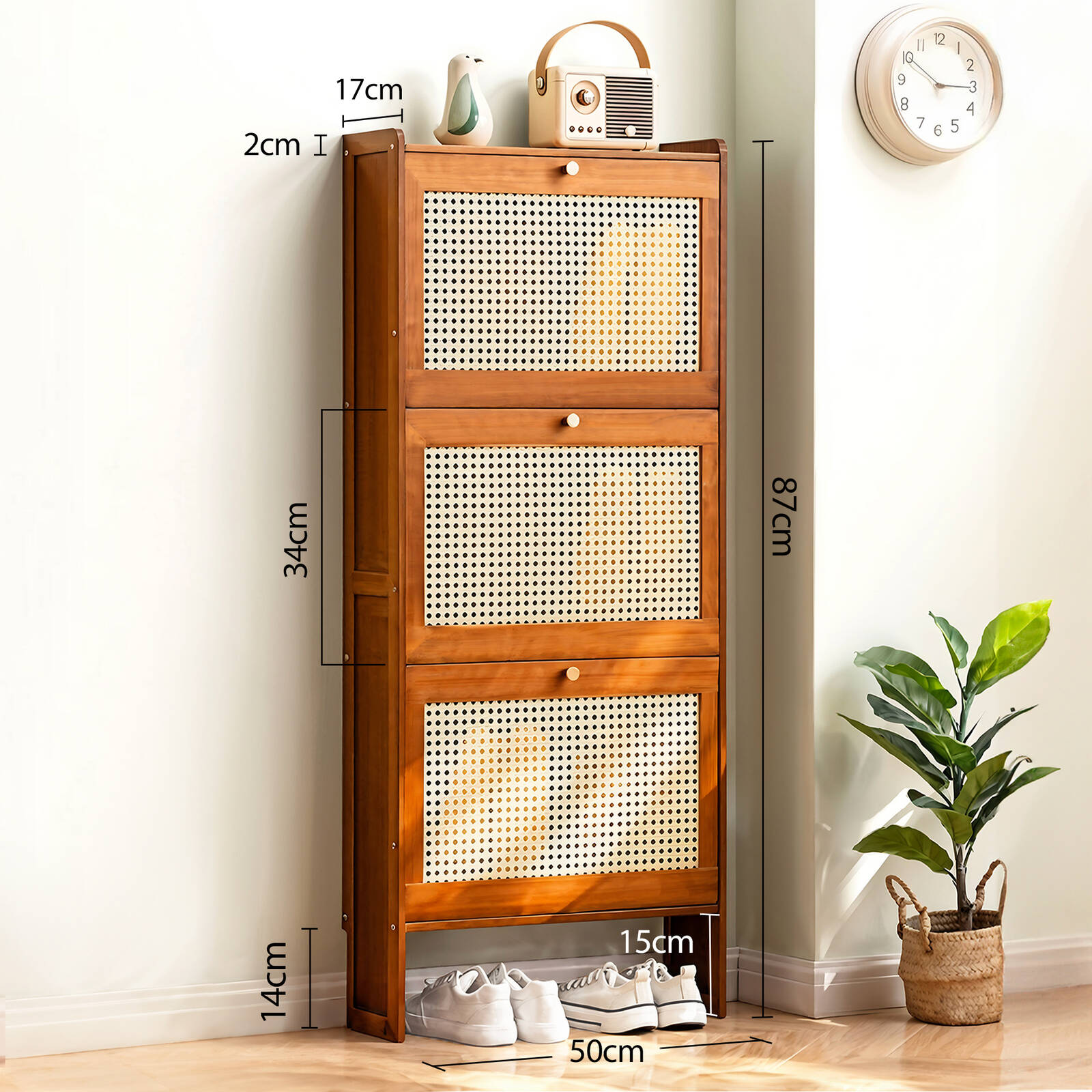 Lauft 50CM Slim Shoes Cabinet Storage Rack Flip Door 3 Tier Thin Shoe Rack Organiser Bunnings Australia