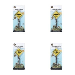 4PK Dudley's World Of Pets Aquarium/Fish Tank Shark Sighted Sign Decor 21cm