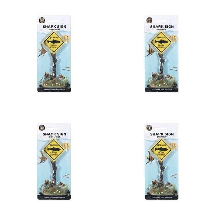 4PK Dudley's World Of Pets Aquarium/Fish Tank Shark Sighted Sign Decor 21cm