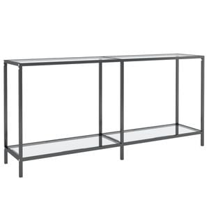 vidaXL Console Table Transparent Tempered Glass Hallway Side Table Furniture