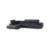 Foret Black 4 Seater Sofa L Shape Lounge Couch 2.8m Modern Black Furniture