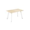 Olg Flare Table 4 Leg White Frame New Oak Smooth Top L1200mm X W750mm