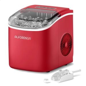 ALFORDSON Portable Ice Maker Machine Countertop 12kg Ice Cube Tray Red