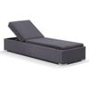 Outdoor Breeze Wicker Adjustable Single Sun Lounge - Charcoal with Denim
