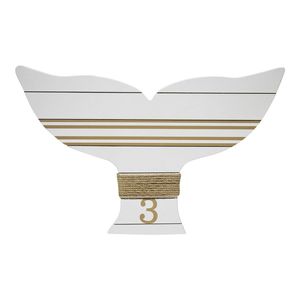 Cape 61cm Timber Whale Tail Home Decorative Wall Hanging Display Art White/Brown