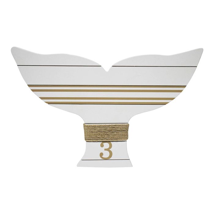 Cape 61cm Timber Whale Tail Home Decorative Wall Hanging Display Art White/Brown