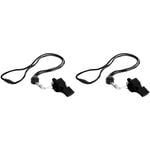 2PK Fox 40 Summit Classic Whistle w/ Breakaway Lanyard Black