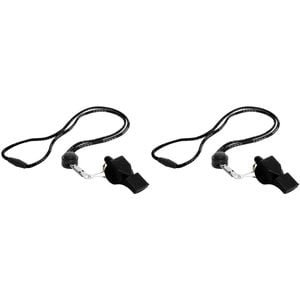 2PK Fox 40 Summit Classic Whistle w/ Breakaway Lanyard Black
