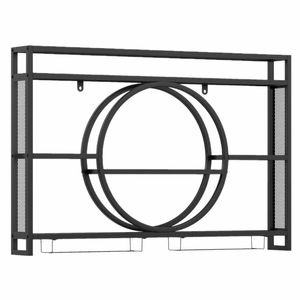 Costway Wall Wine Rack Glass Bottle Holder Bar Shelf Kitchen Black