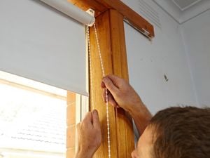 Roller blinds.