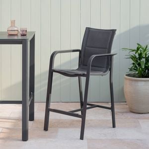 Mimosa Charcoal Aluminium Cordoba Outdoor Padded Bar Chair