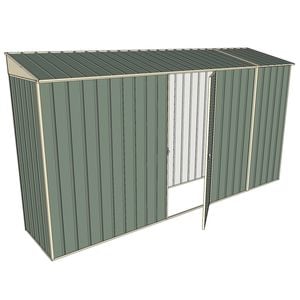 Build-a-Shed 0.8 x 3.7 x 2m Skillion Single Hinged Side Door Shed - Green