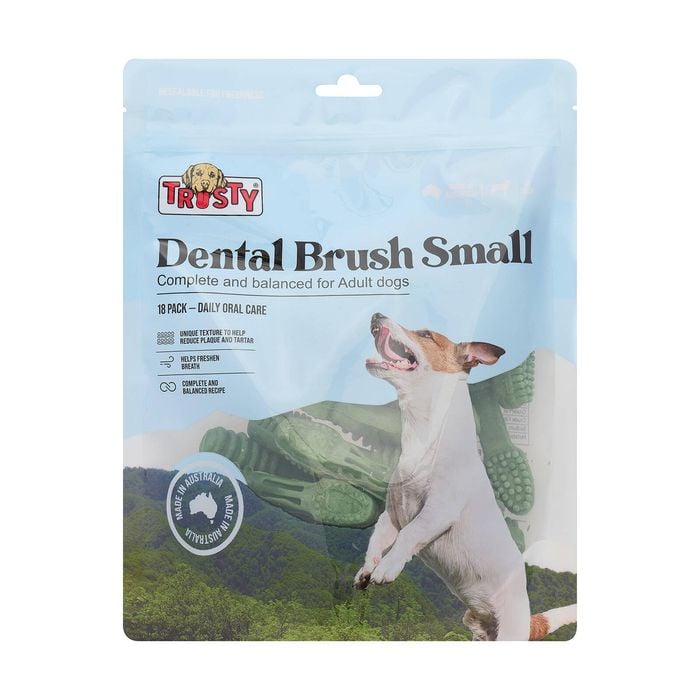 Trusty Small Dental Brush Dog Treats - 18 Pack