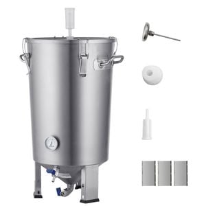VEVOR Beer Brew Fermentor Silver 304 Stainless Steel Kettle for Supplies with Base