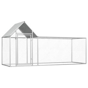 vidaXL Chicken Coop 3m Galvanised Steel Animal Habitat Cage Pet Animal House