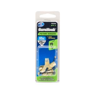 Zenith 12 / 25kg Brass Plated SureHook Picture Hanger - 2 Pack