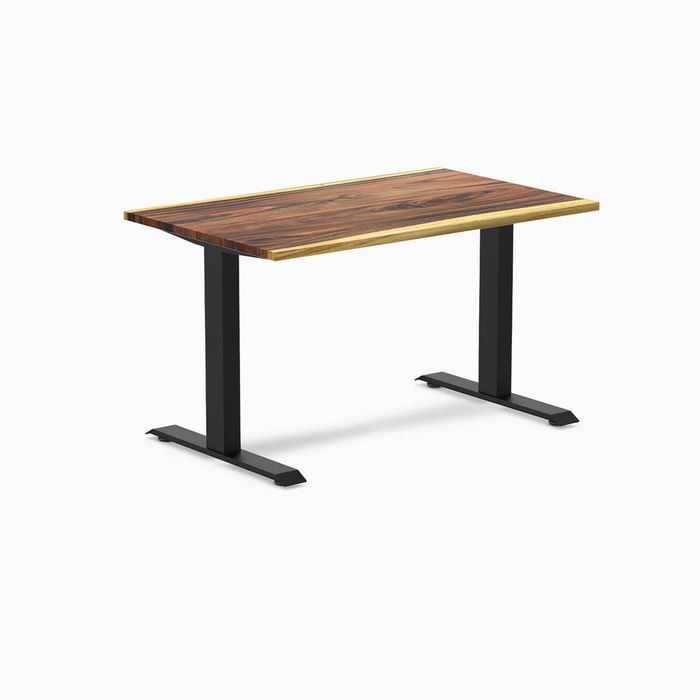 Desky Fixed Height Hardwood Office Desk Matte Black Frame 120cm