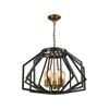 CLA Lighting GAMBA Wide/Narrow Angular Cage Pendant Light - Wide Antique Brass