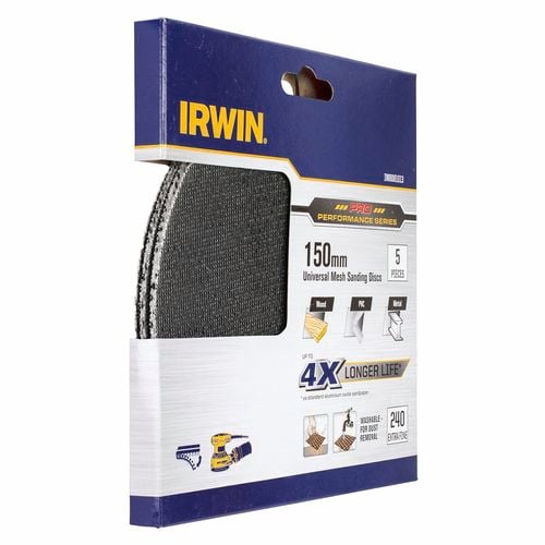 Irwin 150mm 240 Grit Orbital Sanding Disc 5 Pack Bunnings Australia