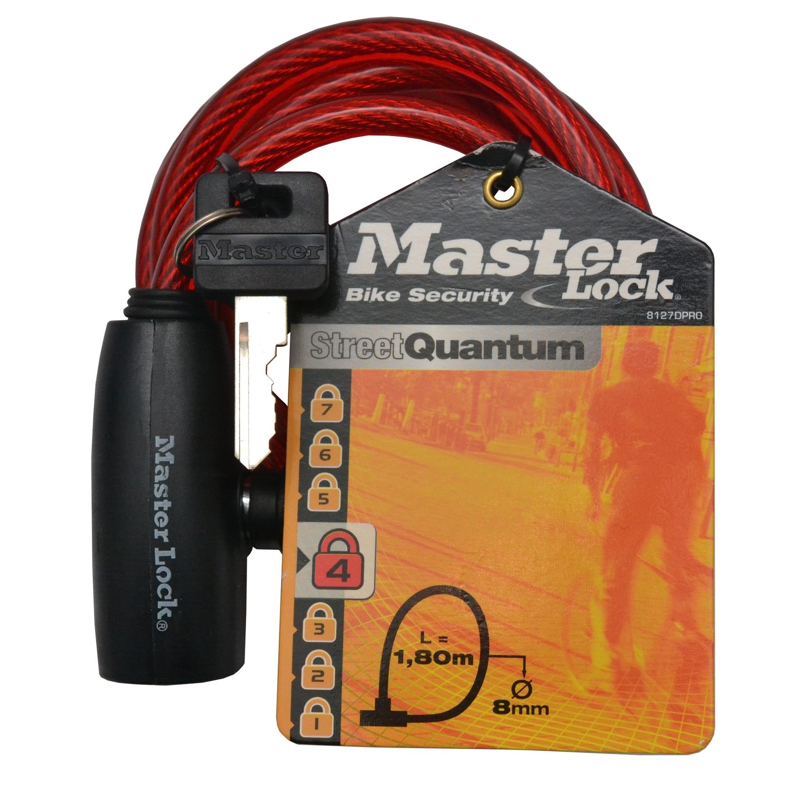 Master Lock 1.8m x 8mm Bike Keyed Lock Bunnings Australia
