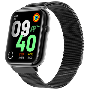 Bluetooth Smart Watch 2.1" LCD BT 5.0 Blood Pressure Heart Rate - Gold Metal