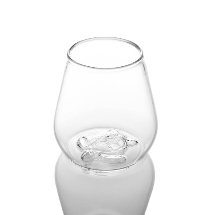 Uprising Glassware 440ml Clear Green Sea Turtle Stemless Wine Glass