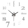 Catzon Modern Diy Wall Clock Silent Battery Operated-silver