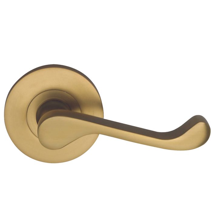 Builders Choice 63mm Round Rose Satin Brass Lever