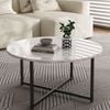 Round Coffee Table with Black X-Base