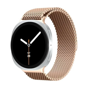 Samsung Galaxy Watch 8 40mm/44mm/Classic 46mm Stainless Steel Magnetic Milanese Loop Watch Band Strap (Rose gold)