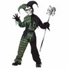 Jokes On You Evil Jester Mardi Gras Halloween Green Boys Costume XL