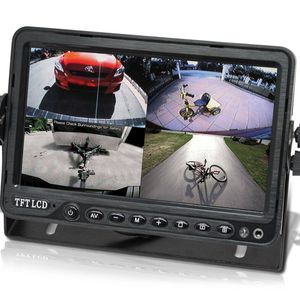 Elinz 7" DVR Splitscreen Monitor 12V 24V 4 AV Inputs - 7.0"