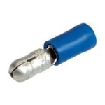 Narva 4mm / 5mm (3/16") Blue Double Crimped Flared Vinyl Insulated Male Bullet Terminal - 14 Pack
