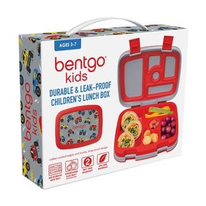 Bentgo Kids Prints Leakproof 5 Compartments Lunch Box Trucks 3y+