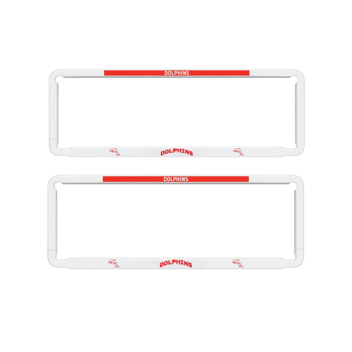 2x OFFICIAL NRL Redcliffe Dolphins Car Number Plate Frame Cover Surround