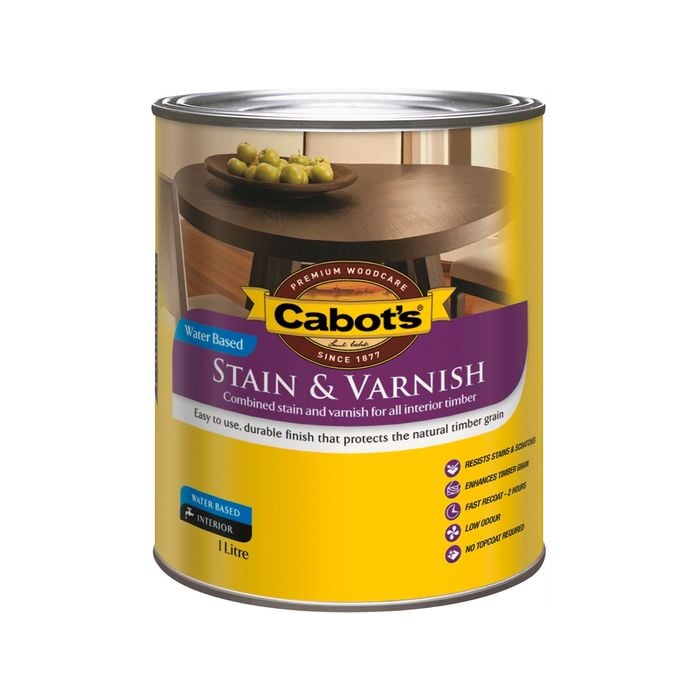 Cabot's 1L Walnut Satin Water Based Stain and Varnish