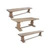 Gloriosa 3pc Dining Set 230cm Table 2 Bench Chair Solid Mango Wood - Honey Wash