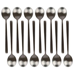 Argon Tableware Stainless Steel Teaspoons - 14.5cm - 8x Durable Rust Resistant Stainless Steel Dishwasher Safe Flatware Set