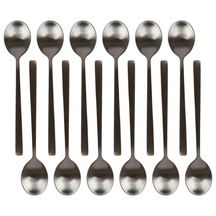 Argon Tableware Stainless Steel Teaspoons - 14.5cm - 8x Durable Rust Resistant Stainless Steel Dishwasher Safe Flatware Set