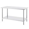Vevor 762x1524x864mm Stainless Steel Work Table Silver for Restaurant Home Hotel