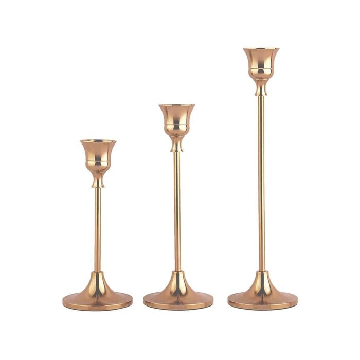 3pc Candlestick Set - French Gold