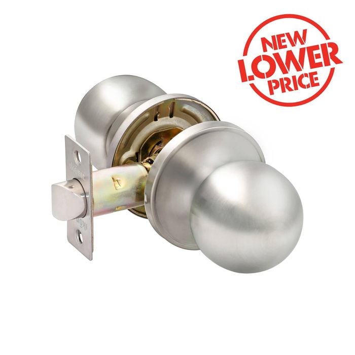 Ikonic Brushed Nickel Ruby Passage Knob Set