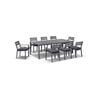 Outdoor Capri 8 Seater Aluminium Dining Setting - Charcoal with Denim
