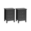 Costway 2x Bedside Tables Wood Black