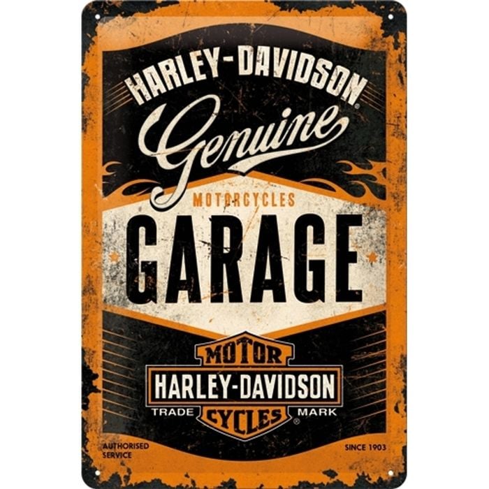 Nostalgic Art 20x30cm Medium Metal Wall Hanging Sign Harley Garage